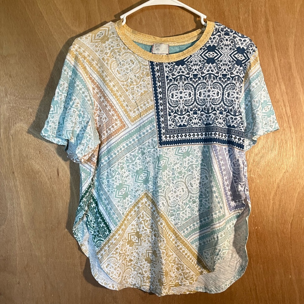 Anthropologie Postmark Patchwork Tee - image 2